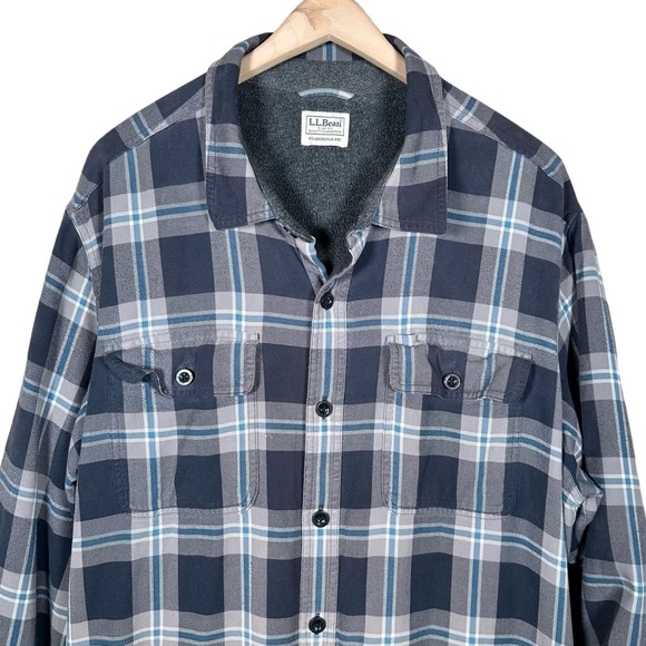 L.L.BEAN Vintage Heavy Cotton Fleece-Lined Flannel - Picture 3 of 14